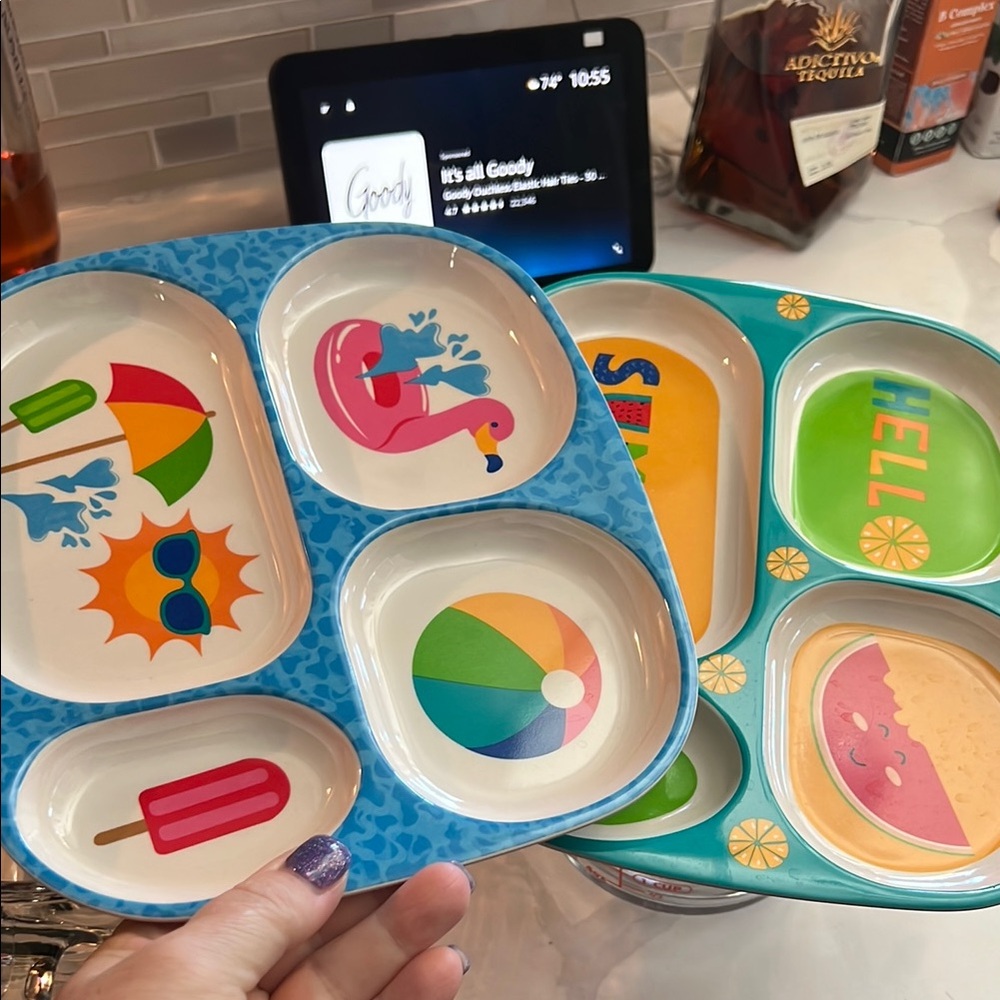 Colorful Kids' Divided Plates